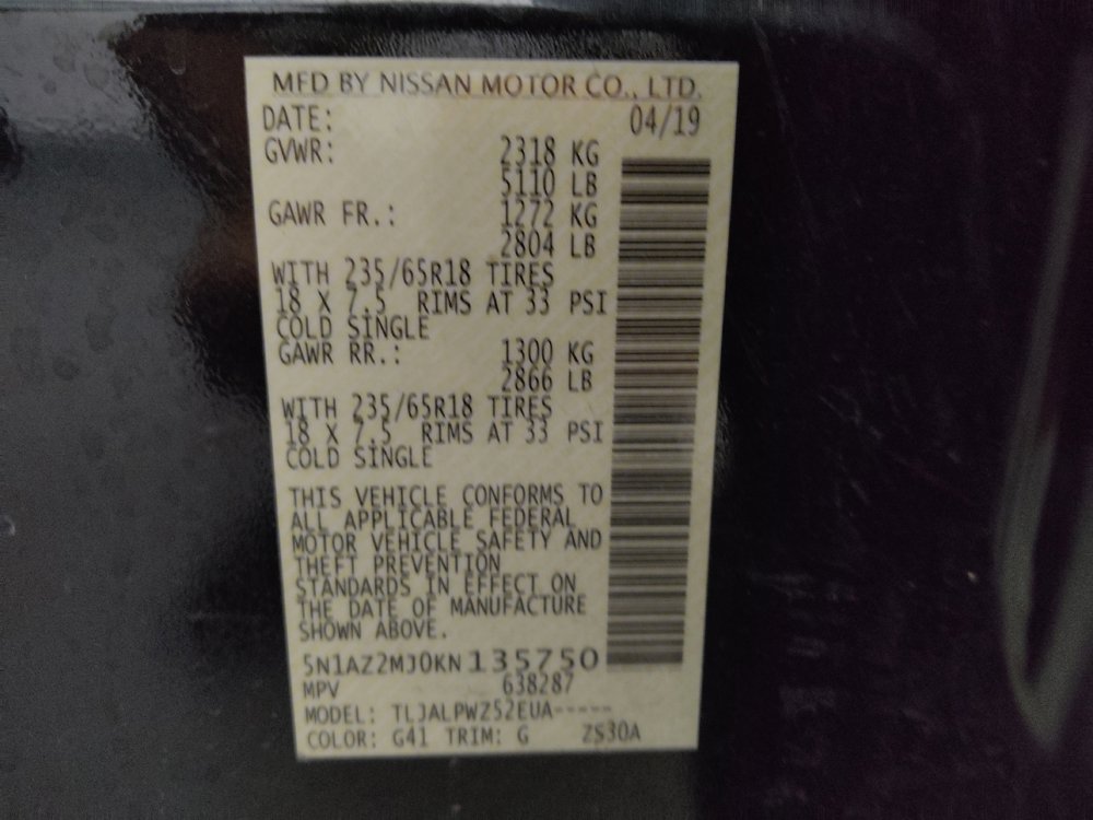 Used 2019 Nissan Murano S w/ Cargo Package FWD image 33