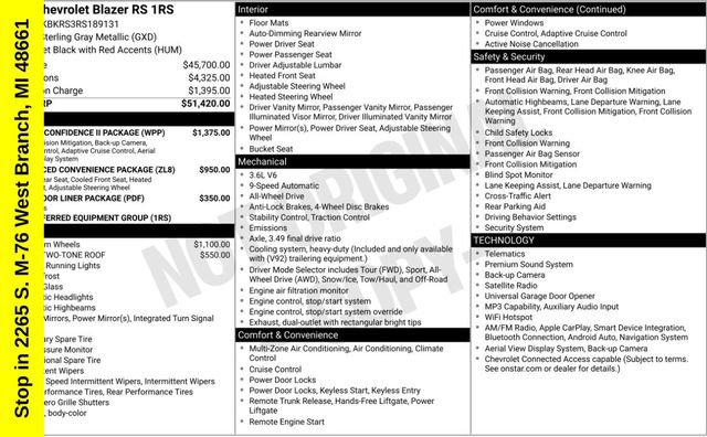 Used 2024 Chevrolet Blazer RS w/ Driver Confidence II Package AWD/4WD image 38