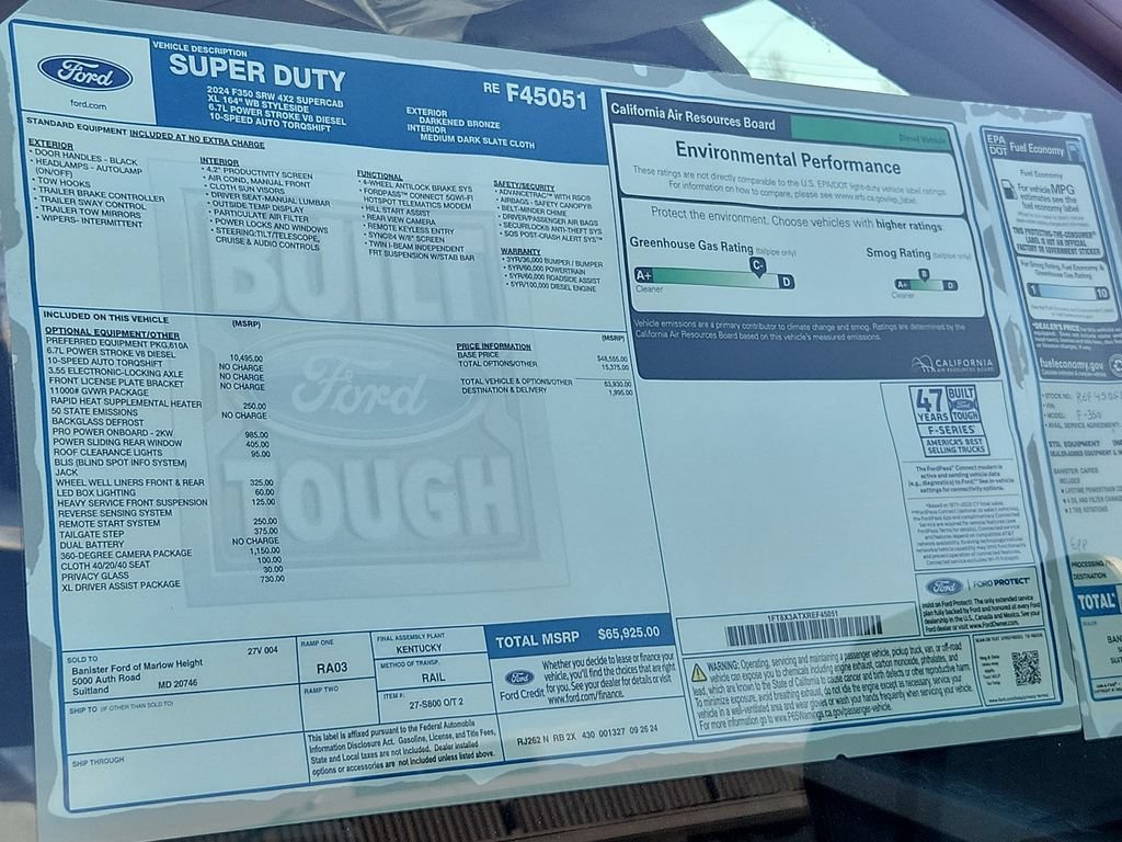 New 2024 Ford F350 XL w/ 360-Degree Camera Package RWD image 11