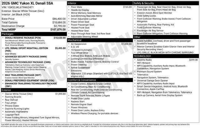 New 2026 GMC Yukon XL Denali w/ Denali Reserve Package AWD/4WD image 24