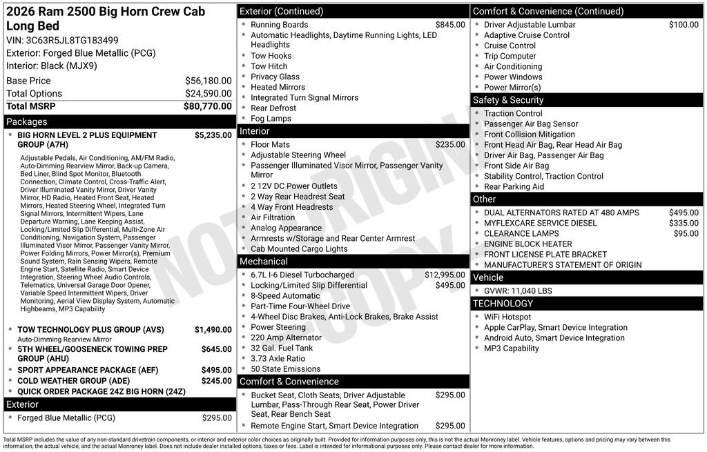 New 2026 RAM 2500 Big Horn image 2