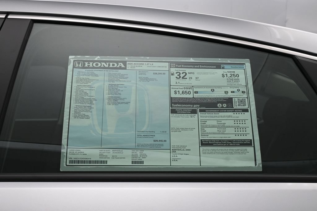 New 2025 Honda Accord LX image 47