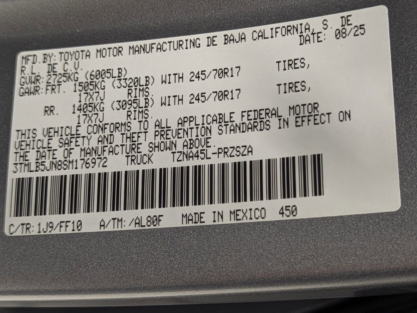 New 2025 Toyota Tacoma SR image 17