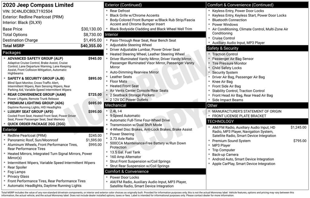 Used 2020 Jeep Compass Limited w/ Advanced Safety Group image 2