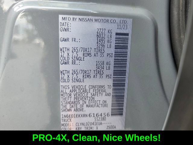 Used 2024 Nissan Frontier PRO-4X w/ Off-Road Protection Package AWD/4WD image 19