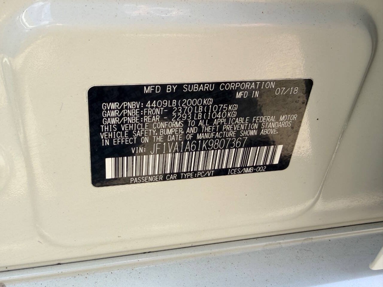 Used 2019 Subaru WRX AWD/4WD image 6