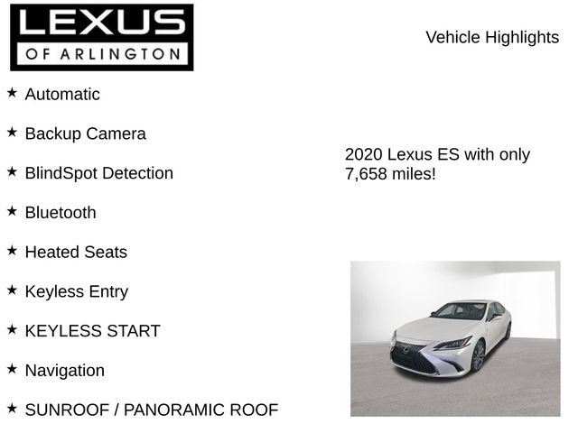 Certified 2020 Lexus ES 350 w/ Premium Package FWD image 8