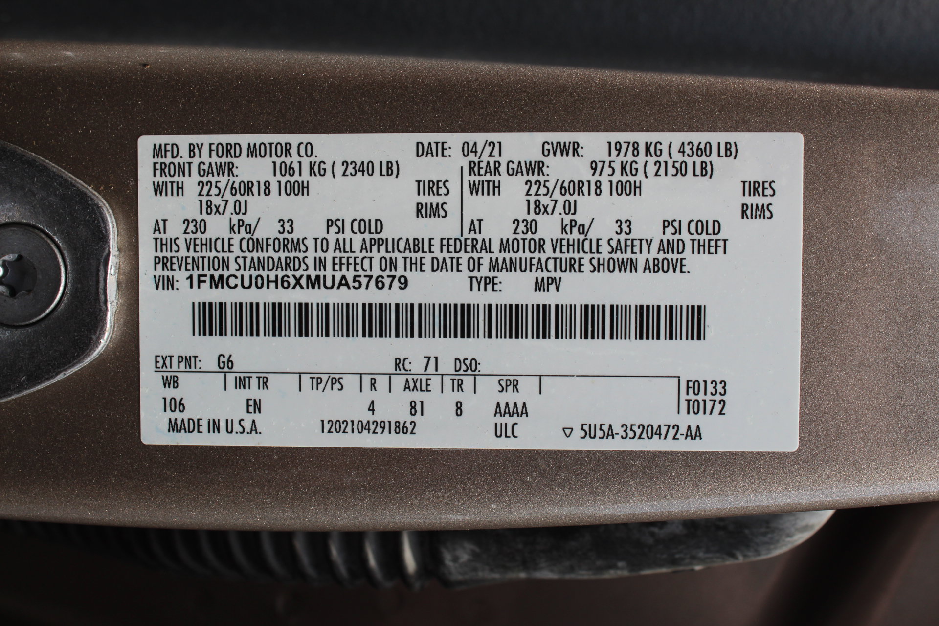 Used 2021 Ford Escape SEL FWD image 34