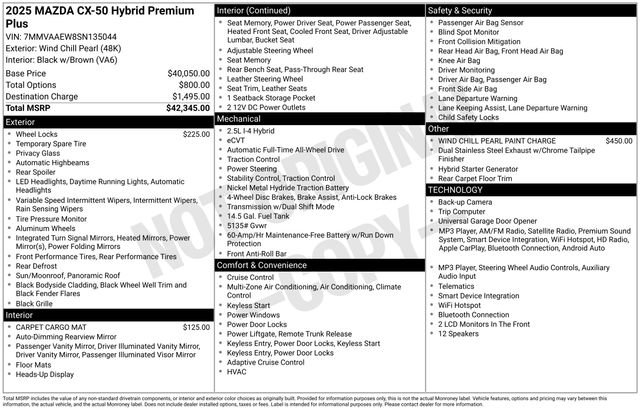 Certified 2025 MAZDA CX-50 2.5 Hybrid w/ Premium Plus Pkg AWD/4WD image 40