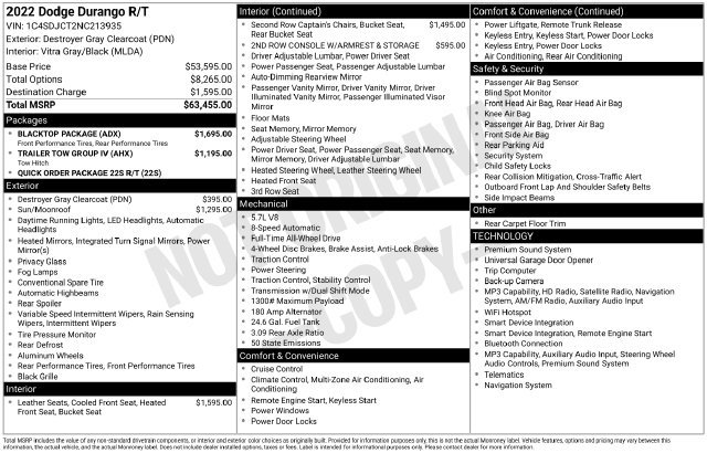 Used 2022 Dodge Durango R/T w/ Blacktop Package AWD/4WD image 22