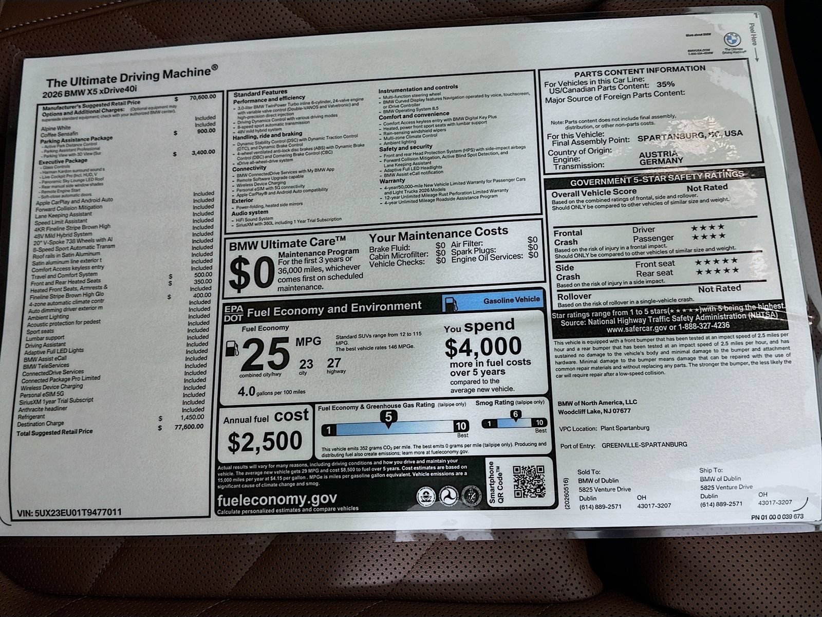 New 2026 BMW X5 xDrive40i w/ Executive Package AWD/4WD image 46