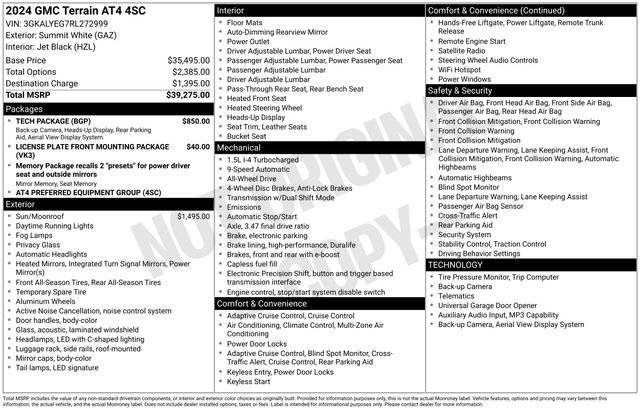 Used 2024 GMC Terrain AT4 w/ Tech Package AWD/4WD image 41