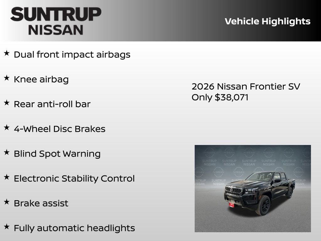 New 2026 Nissan Frontier SV w/ All-Weather Content Package image 23