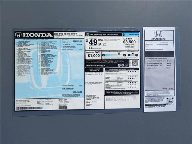 New 2026 Honda Civic FWD Hybrid Sedan image 21