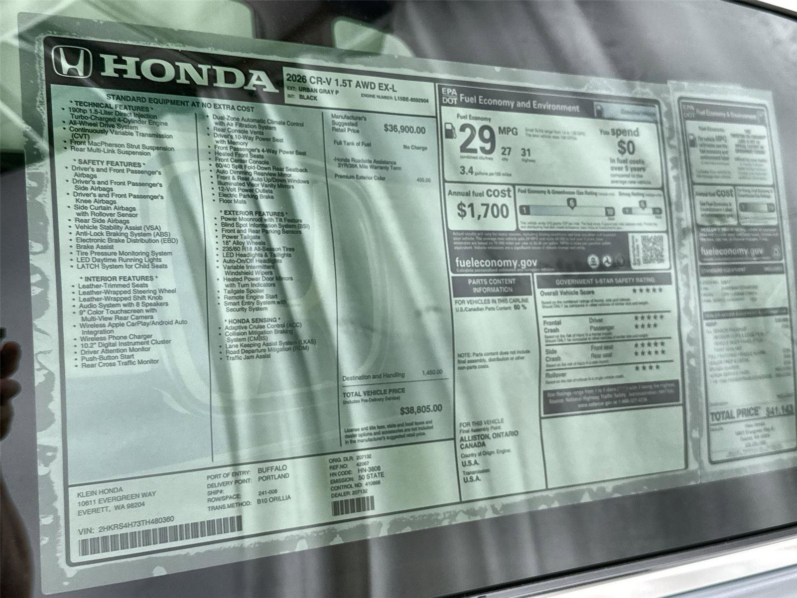 New 2026 Honda CR-V EX-L image 34