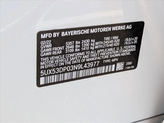 Certified 2022 BMW X3 xDrive30i w/ M Sport Package 2 image 26