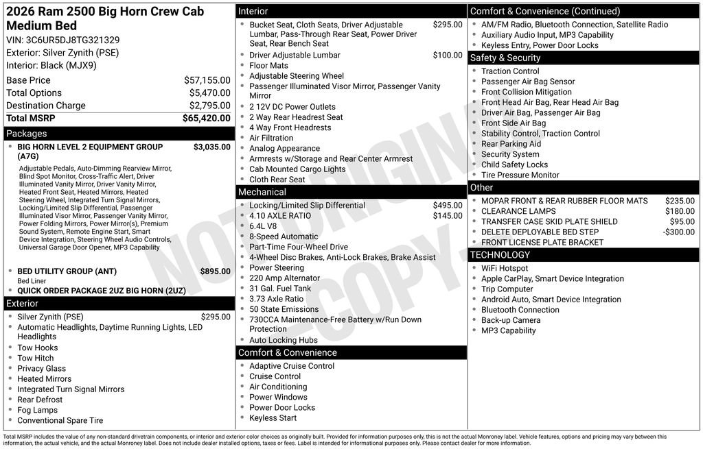 New 2026 RAM 2500 Big Horn AWD/4WD image 5