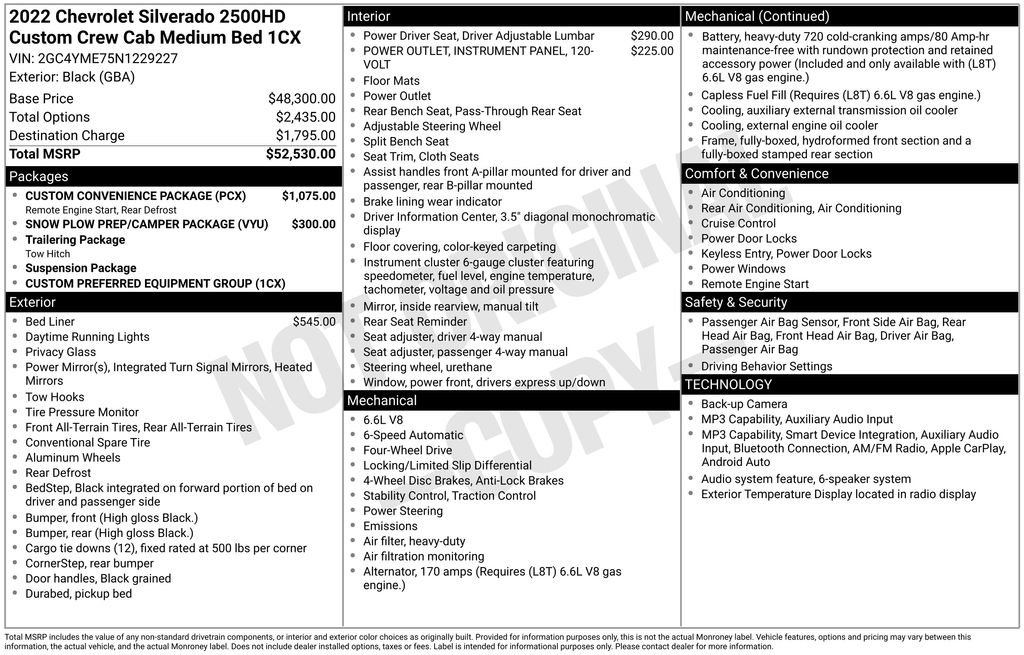 Used 2022 Chevrolet Silverado 2500 Custom w/ Custom Convenience Package AWD/4WD image 7