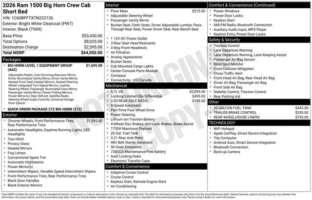 Used 2026 RAM 1500 Big Horn AWD/4WD image 31
