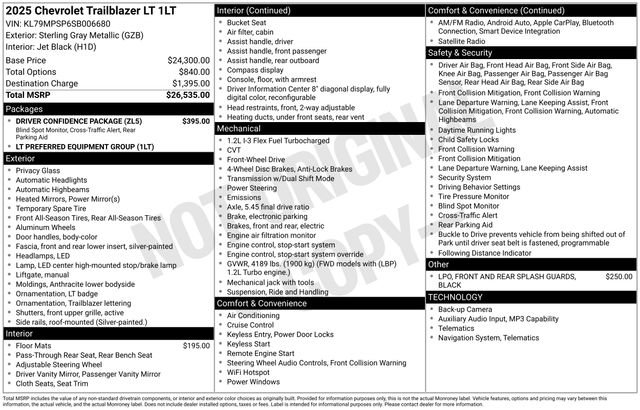 Used 2025 Chevrolet TrailBlazer LT w/ Driver Confidence Package image 35