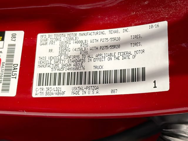 Certified 2017 Toyota Tundra 1794 Edition AWD/4WD image 28