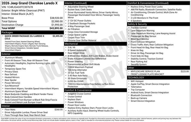 New 2026 Jeep Grand Cherokee Laredo X RWD image 30