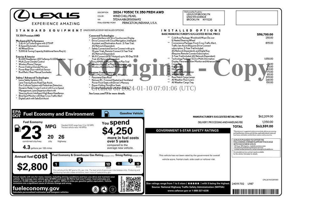 Used 2024 Lexus TX 350 AWD w/ Technology Package image 3