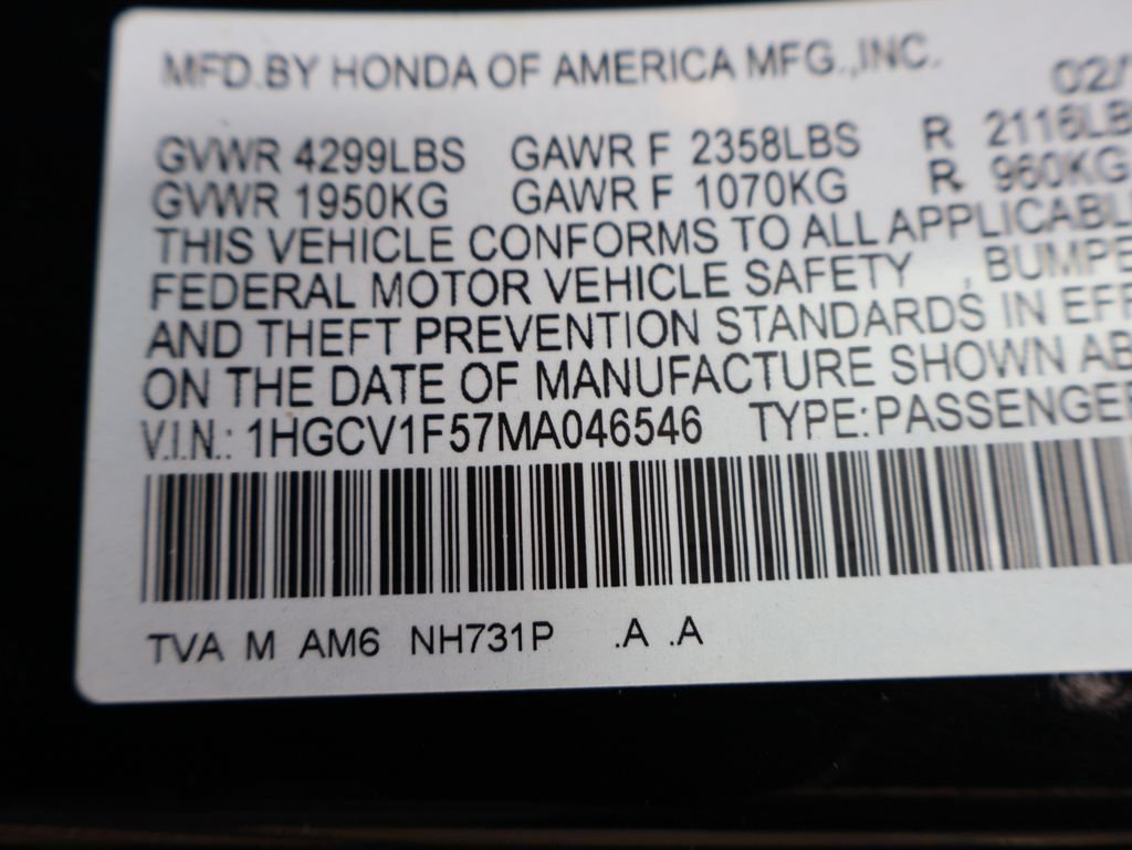 Certified 2021 Honda Accord EX-L image 33