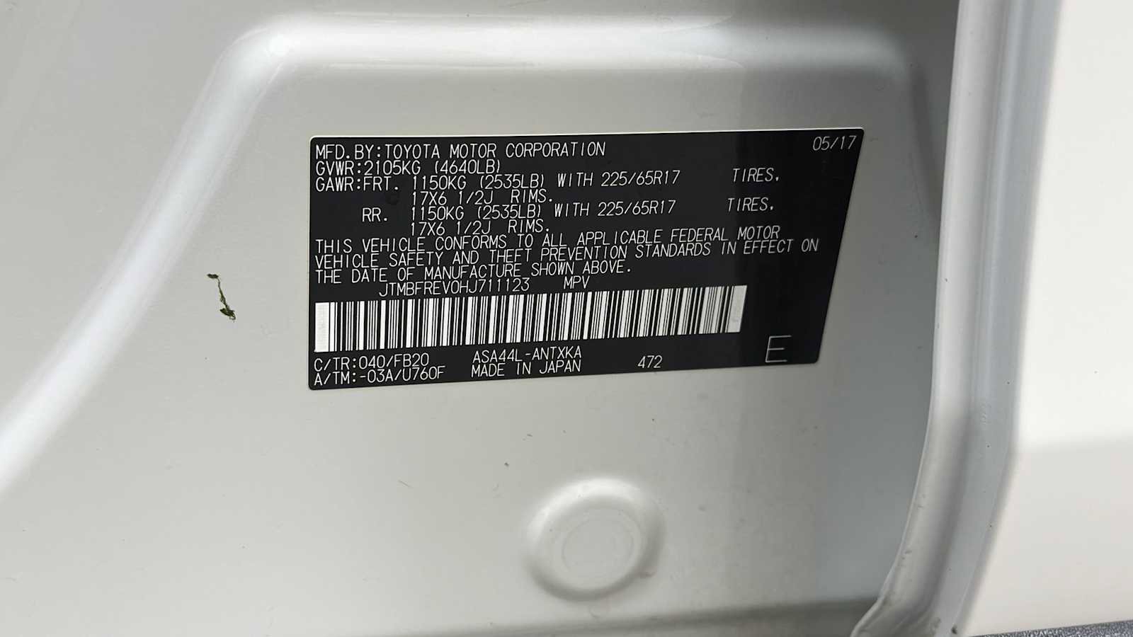 Certified 2017 Toyota RAV4 LE w/ All Weather Liner Package image 11