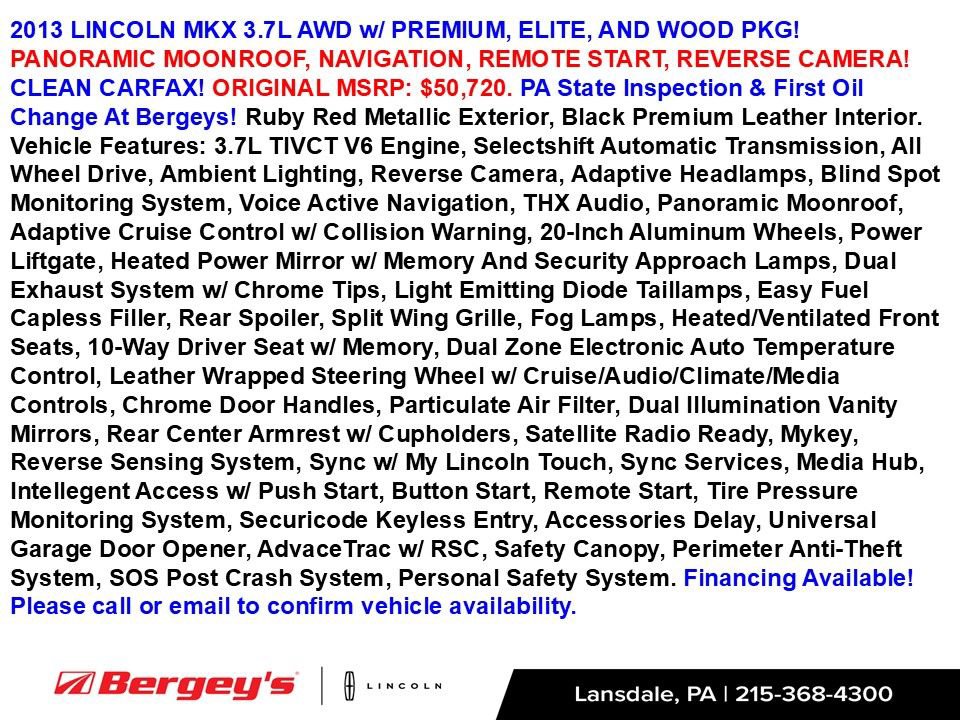 Used 2013 Lincoln MKX AWD image 2