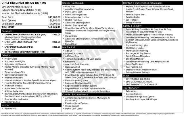 Certified 2024 Chevrolet Blazer RS w/ Enhanced Convenience Package image 28