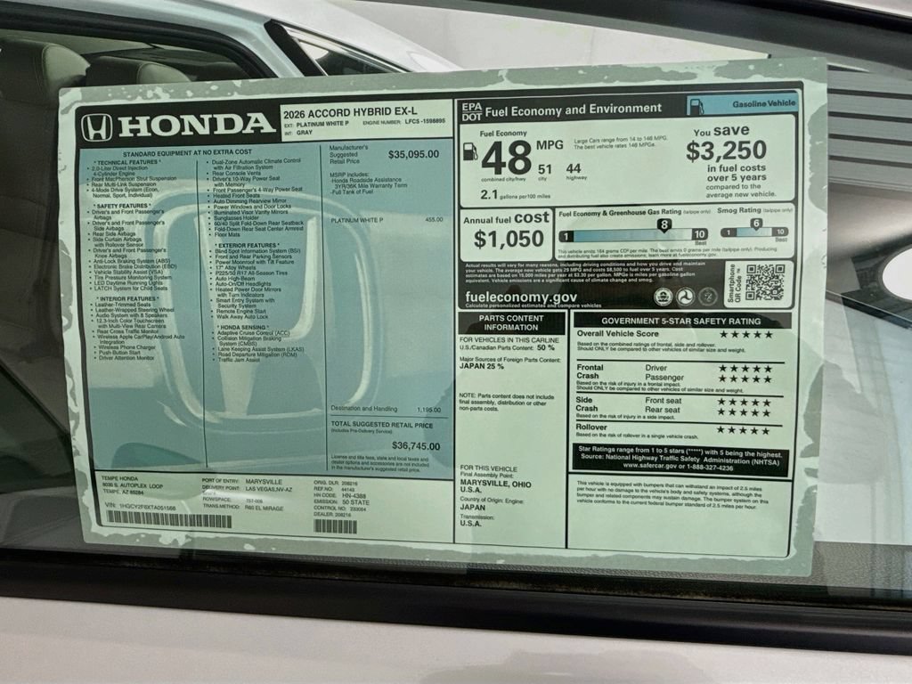 New 2026 Honda Accord EX-L image 9