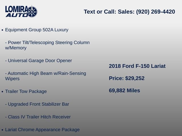 Used 2018 Ford F150 Lariat w/ Equipment Group 502A Luxury AWD/4WD image 8