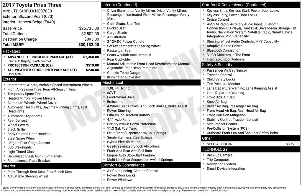 Used 2017 Toyota Prius Three w/ Advanced Technology Package FWD image 28
