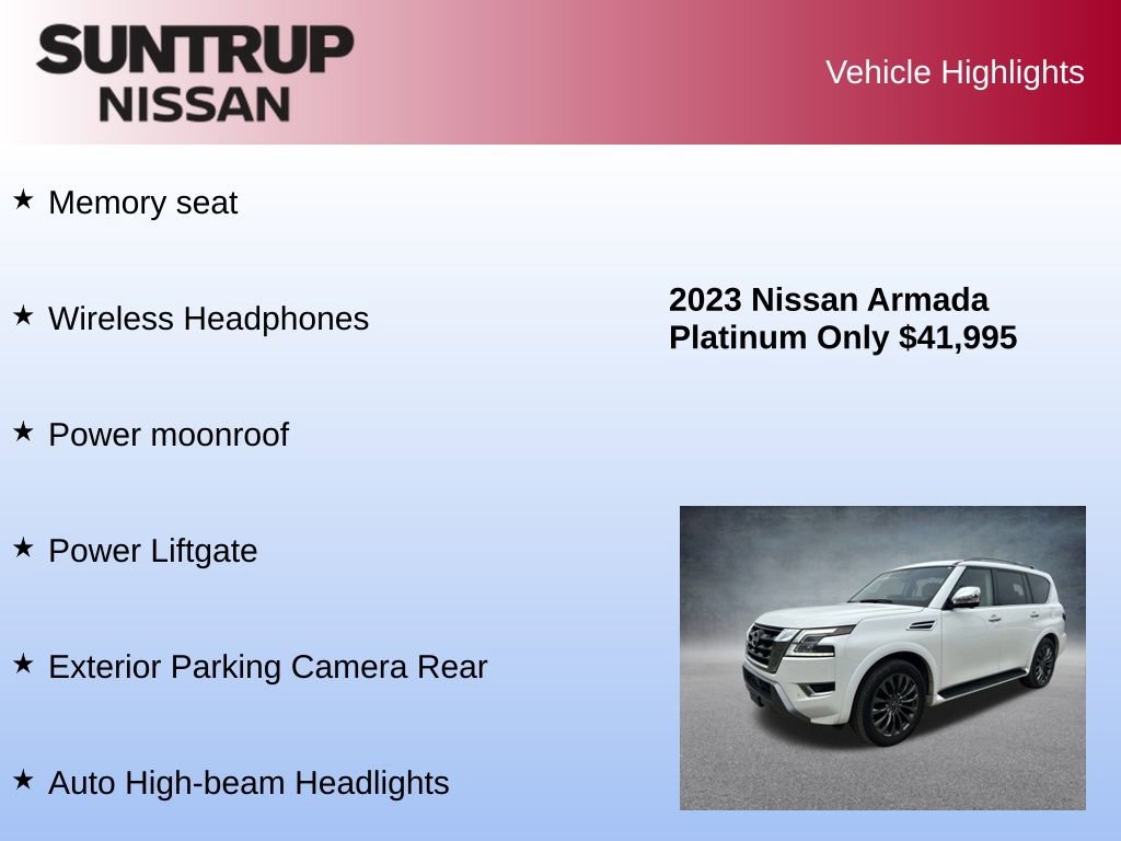 Used 2023 Nissan Armada Platinum w/ Captain's Chairs Package image 16