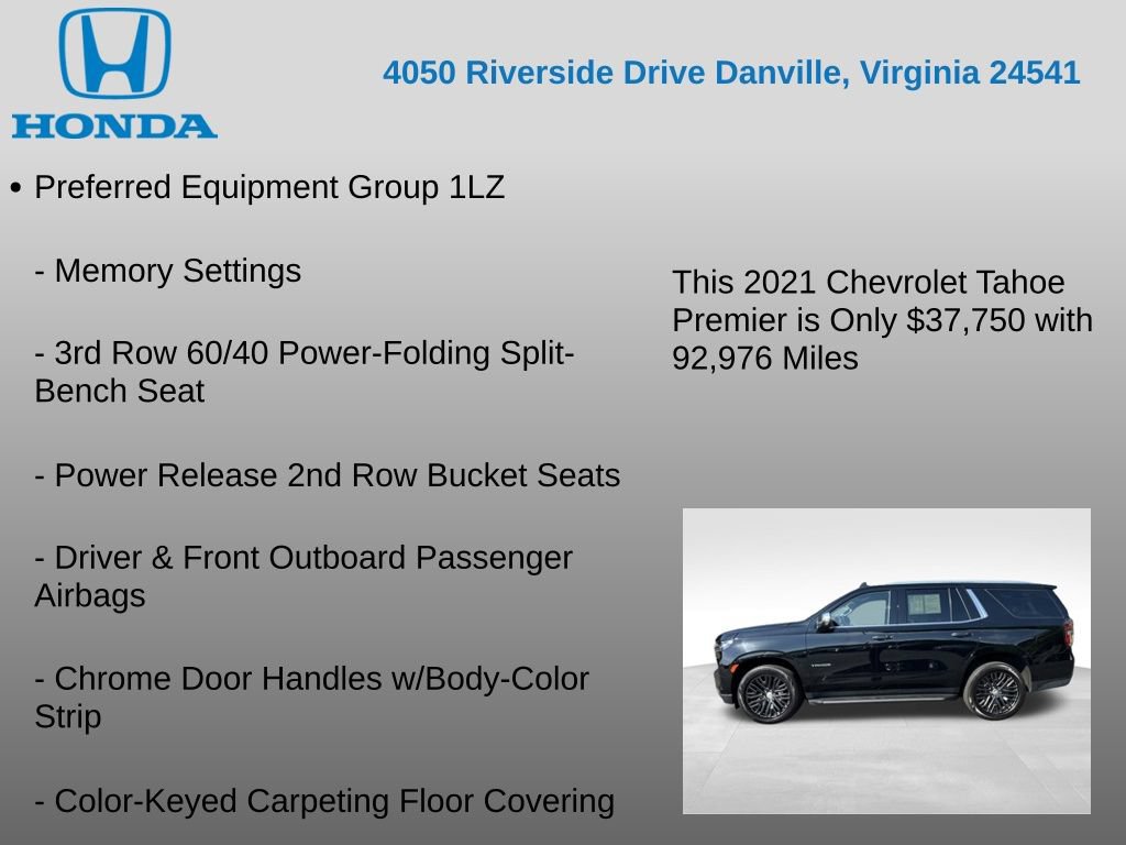 Used 2021 Chevrolet Tahoe Premier w/ Premium Package AWD/4WD image 7