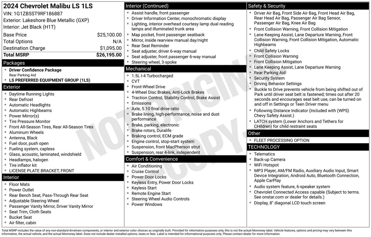 Used 2024 Chevrolet Malibu LS FWD image 36