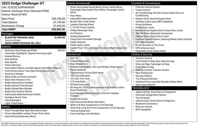 Used 2023 Dodge Challenger GT w/ Blacktop Package image 24