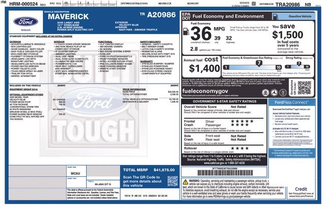Certified 2026 Ford Maverick Lariat w/ 4K Tow Package AWD/4WD image 6