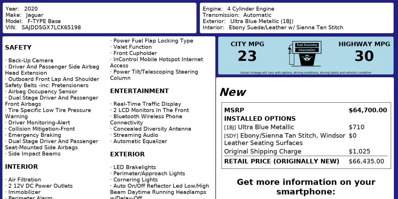 Used 2020 Jaguar F-TYPE Convertible image 7