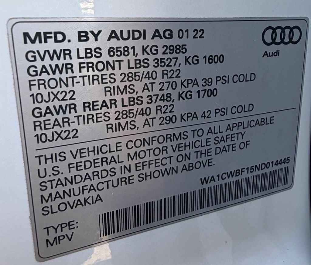 Used 2022 Audi SQ8 Prestige w/ Prestige Package AWD/4WD image 23