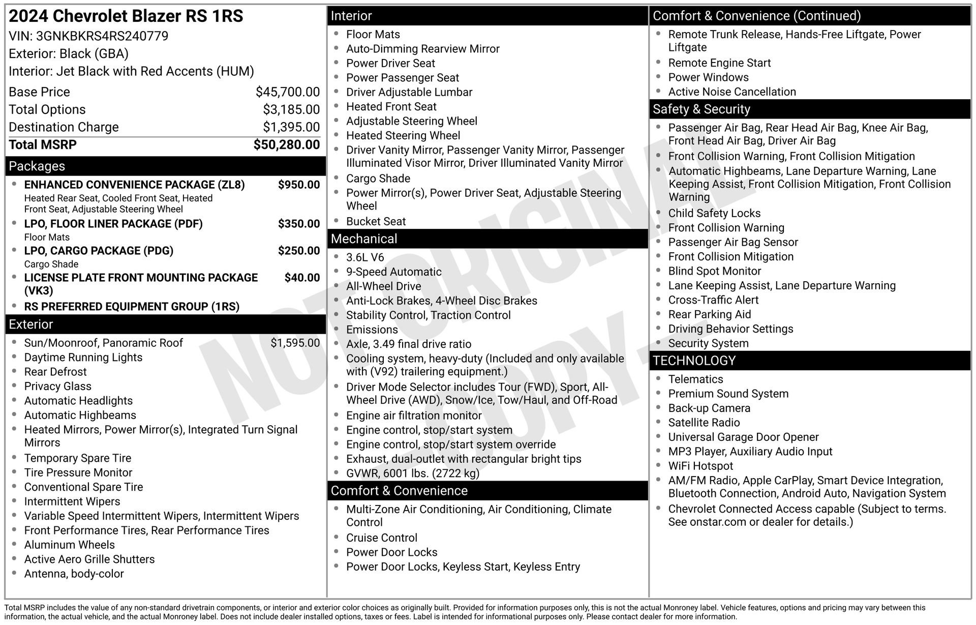 Used 2024 Chevrolet Blazer RS w/ Enhanced Convenience Package AWD/4WD image 3