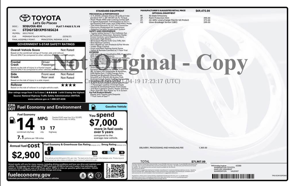 Used 2021 Toyota Sequoia Platinum AWD/4WD image 1