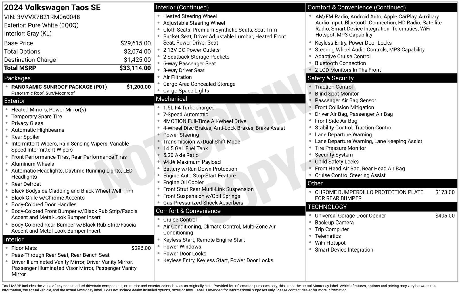 Used 2024 Volkswagen Taos SE w/ Panoramic Sunroof Package image 3