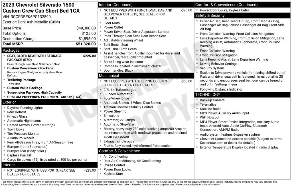 Used 2023 Chevrolet Silverado 1500 Custom AWD/4WD image 24