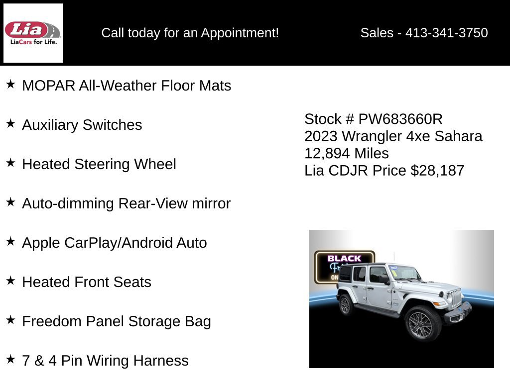Certified 2023 Jeep Wrangler Unlimited Sahara w/ Cold Weather Group AWD/4WD image 21