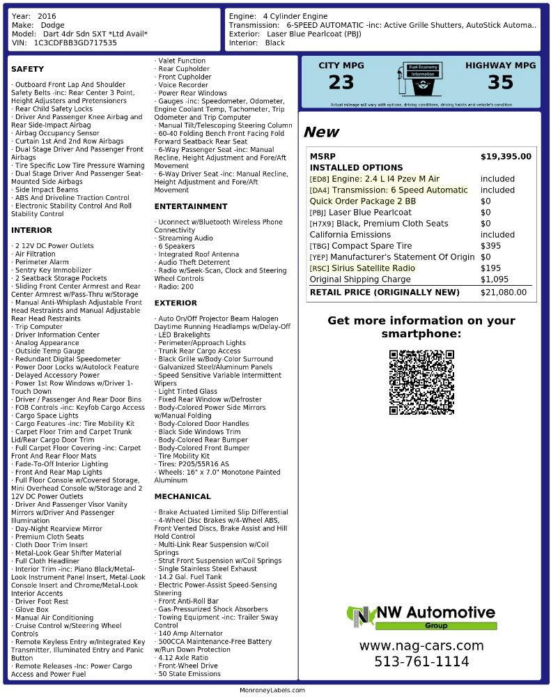 Used 2016 Dodge Dart SXT FWD image 2