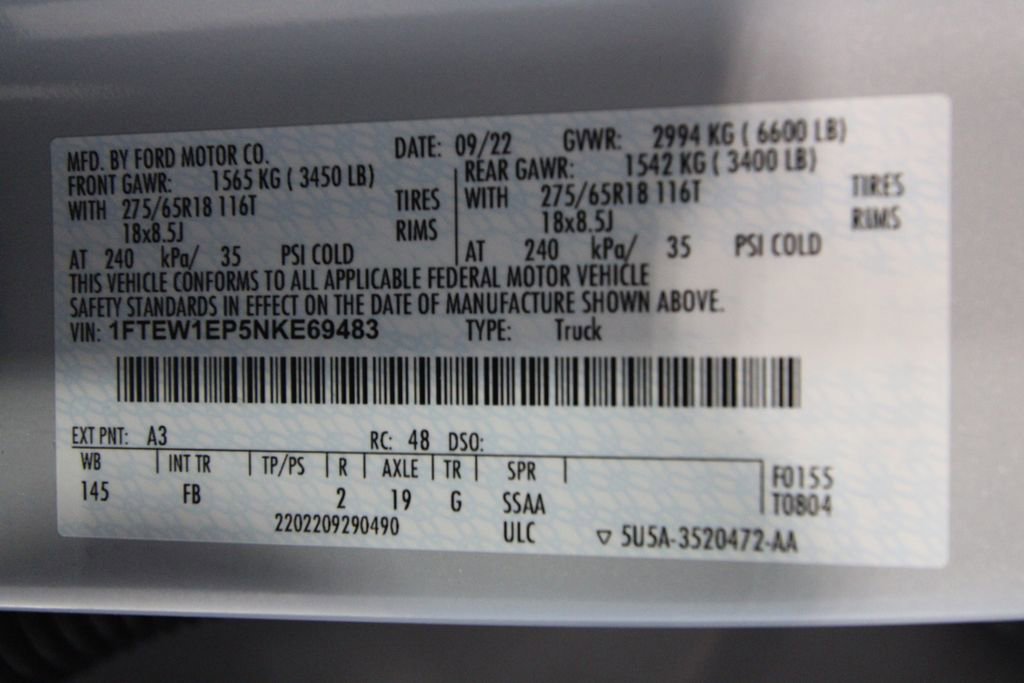 Used 2022 Ford F150 XLT w/ Equipment Group 302A High image 46