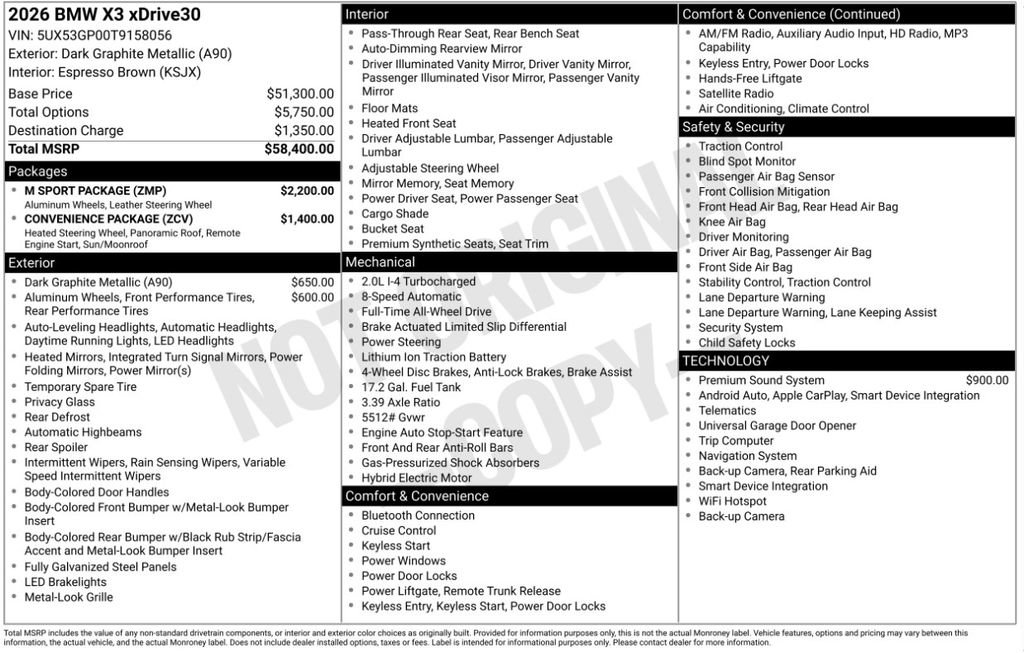 Certified 2026 BMW X3 xDrive30i w/ M Sport Package AWD/4WD image 6