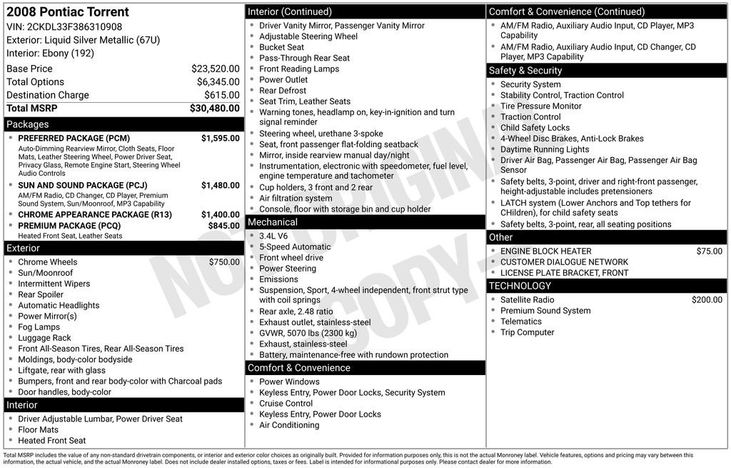 Used 2008 Pontiac Torrent 2WD w/ Preferred Package image 24